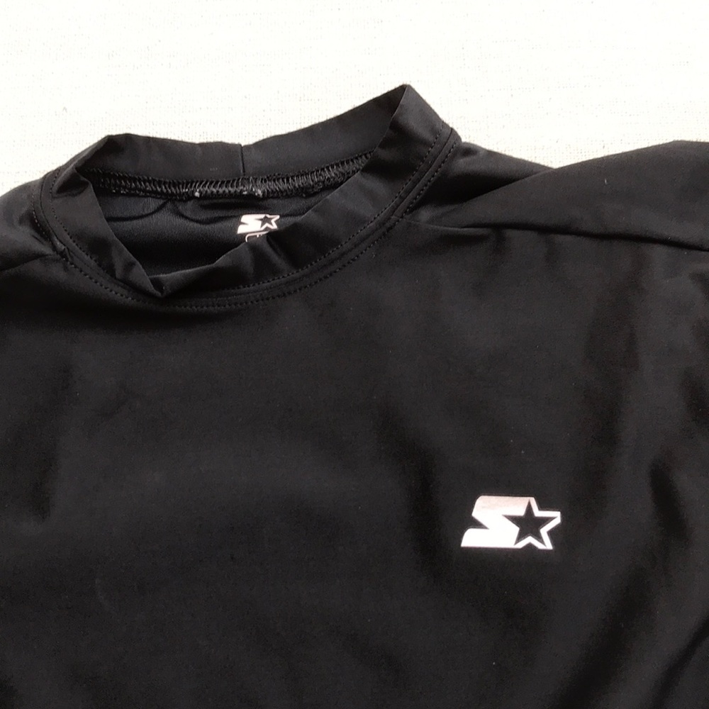 Black Fitted Neck Athletic Long Sleeve - Picture 2 of 4
